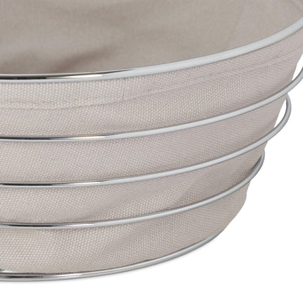Round metal bread basket with cover