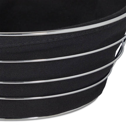 Round metal bread basket with cover