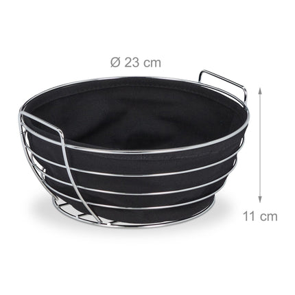 Round metal bread basket with cover