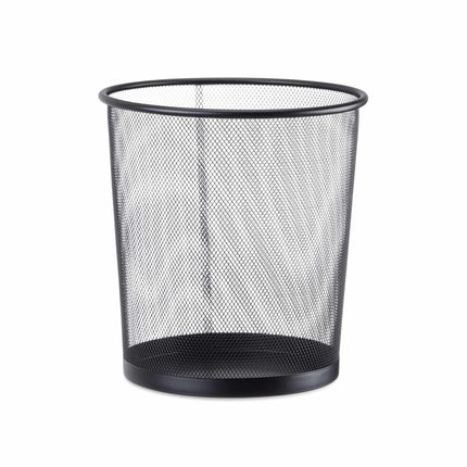Round metal wastebasket