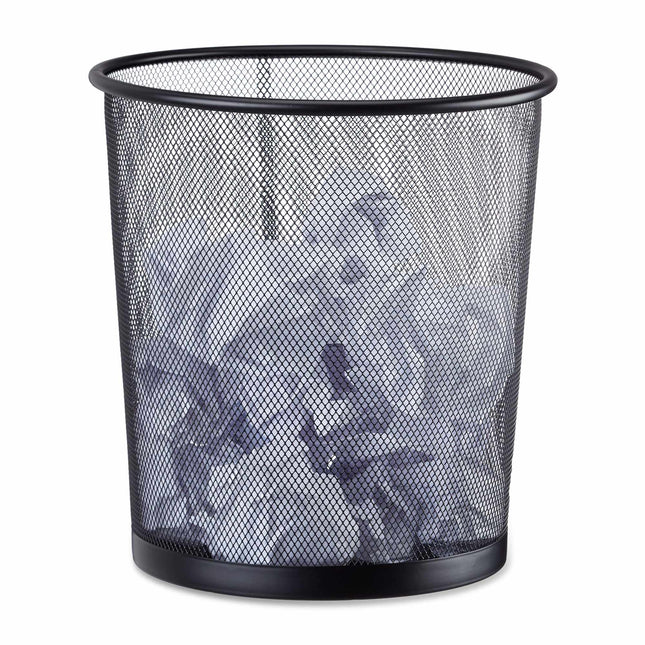 Round metal wastebasket