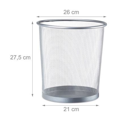 Round metal wastebasket