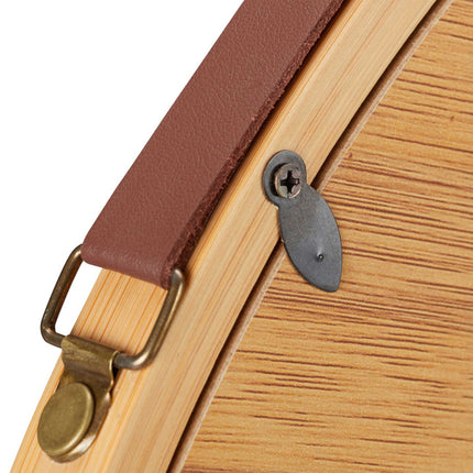 Round mirror with strap