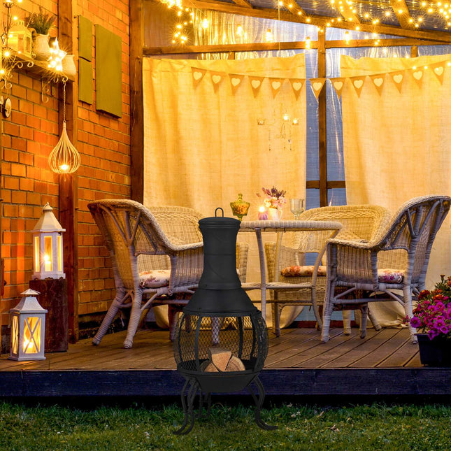 Round outdoor stove black