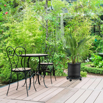 Round rolling plate for potted plants