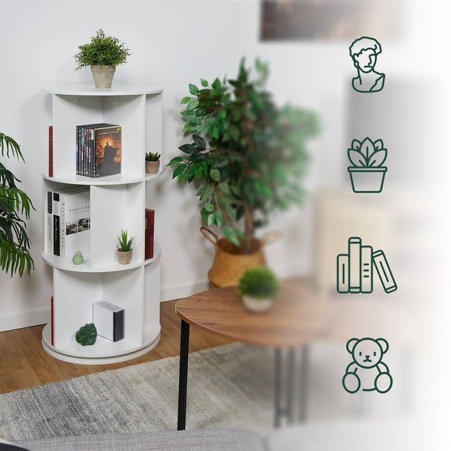 Ronde draaibare boekenplank