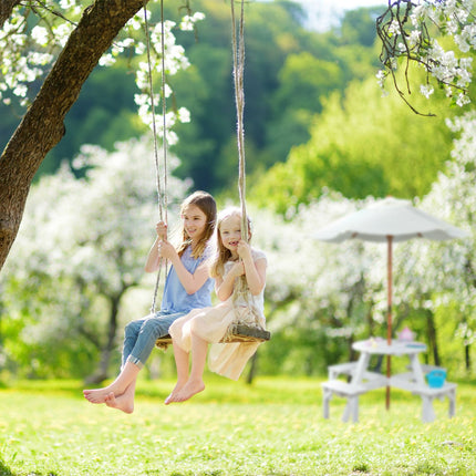 Round seating area for children Wood with parasol