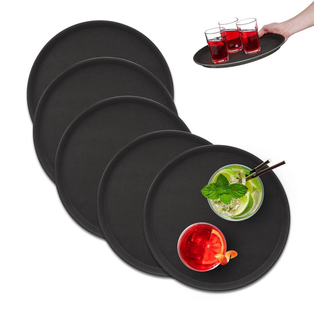 Round serving tray set of 5 35 cm