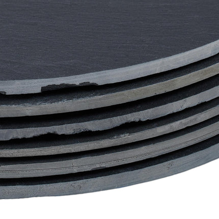 Round slate plate set of 6