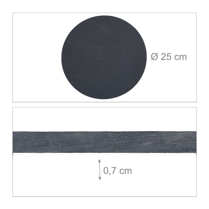 Round slate plate set of 6
