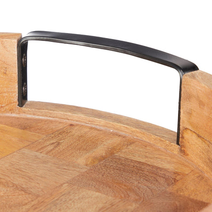 Round tray in mango wood