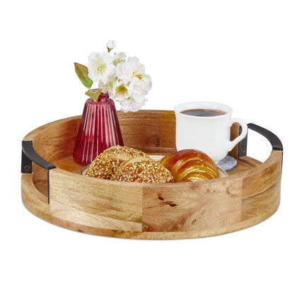 Round tray in mango wood