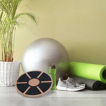 Round wooden balance board