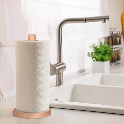 Round wooden paper towel holder