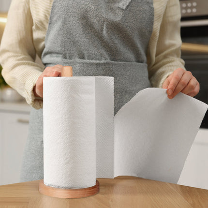 Round wooden paper towel holder