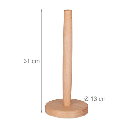 Round wooden paper towel holder