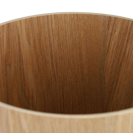 Round wooden wastebasket