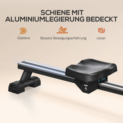 Collapsible water rowing machine, LCD screen and wheels