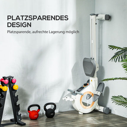 Magnetic rowing machine for the home with 16 resistance levels