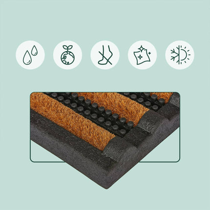 Rubber Doormat 60x40 with Coir Bristles