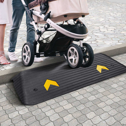 Rubber Threshold Ramp, 2-Inch Rise, Non-Slip, 15T Load