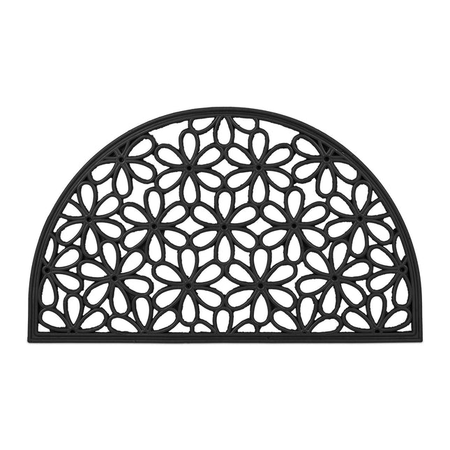 Rubber doormat with floral pattern