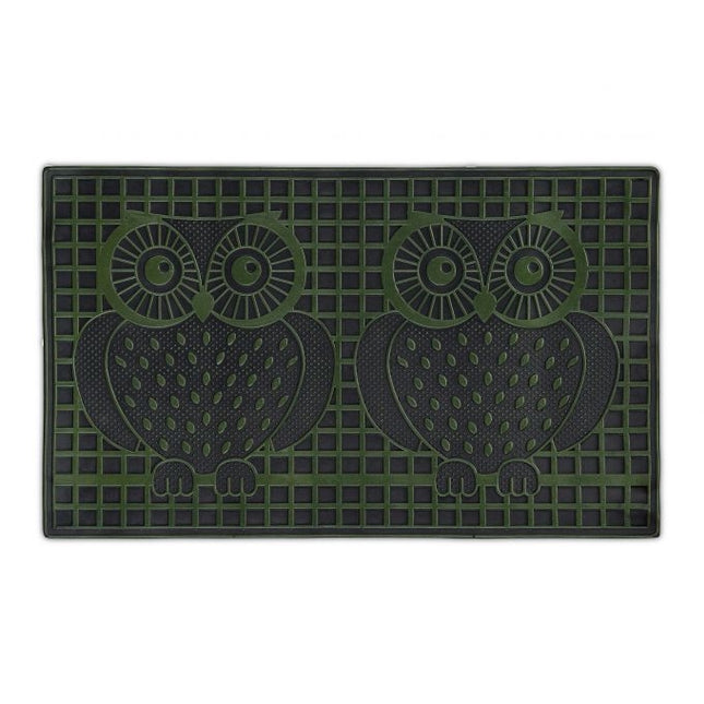 Rubber door mat with owls