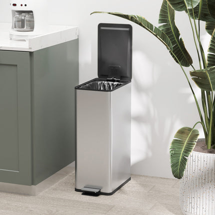 20L pedal container in stainless steel with inner container, living room/office