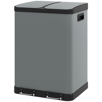 Double 30L pedal container - metal, inner container, lid