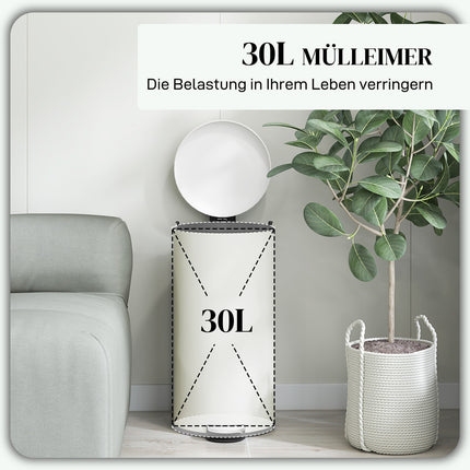 Metal pedal bin with lid - 30L, inner bin included