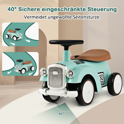 Rutcshauto ride-on vehicle with storage space & tip protection children's vehicle with steering wheel 58 x 27 x 34 cm green