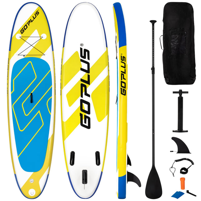 SUP Board Inflatable Stand Up Paddle Board with wide area 305 x 76 x 15 cm Blue + Yellow + White