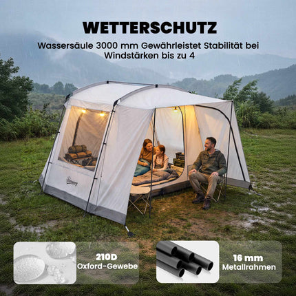 SUV Camping Tent, 4-Person, 4 Doors, Waterproof 3000mm