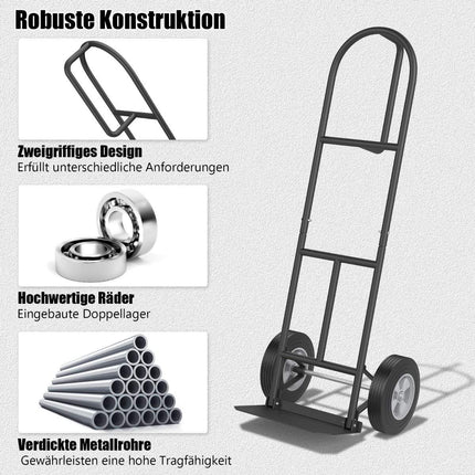 Sack truck with P-handle forklift truck with high backrest 51 x 48 x 132 cm black