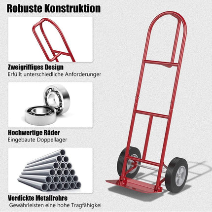 Sack truck with P-handle forklift truck with high backrest 51 x 48 x 132 cm red