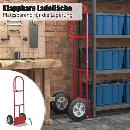 Sack truck with P-handle forklift truck with high backrest 51 x 48 x 132 cm red