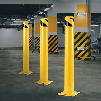 Safety Bollard, 42 In, 4.5 In OD Steel, Yellow