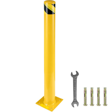 Safety Bollard, 48 in x 4.5 in Steel, 4 Anchor Bolts