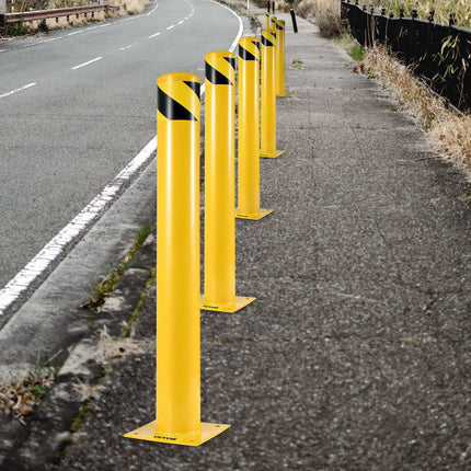 Safety Bollard, Steel 48 in x 5.5 in, 4 Anchor Bolts