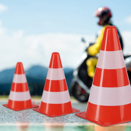 Safety Cones Set of 10 with Barrier Tape & Bag