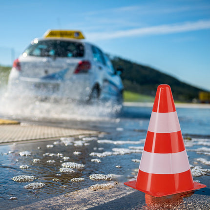 Safety Cones Set of 10 with Barrier Tape & Bag