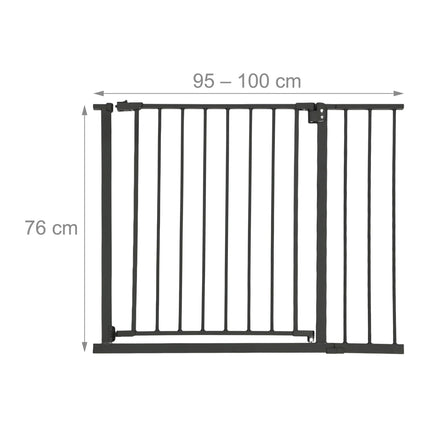 Safety Stair Gate, Extendable 75–100 cm, No-Drill Install