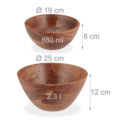 Salad bowl set of 2 acacia wood