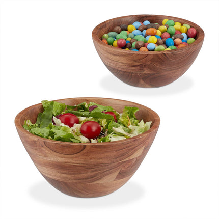 Salad bowl set of 2 acacia wood