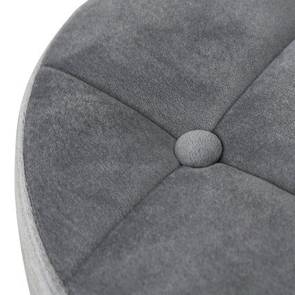 Lounge chair Rolling Stool, Velvet Touch, Adjustable height, Grey
