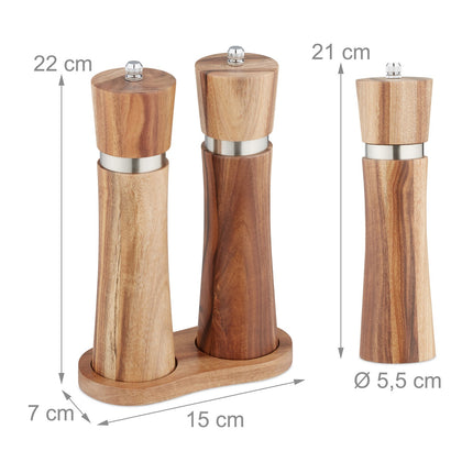 Salt and Pepper Mill Set with Ceramic Grinder