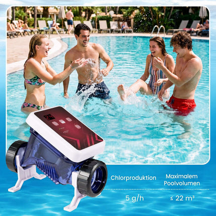 Saltwater Pool Chlorinator – Self-Cleaning, 11-22 m³ Capacity