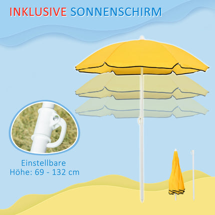 Sand & water play table for children, 25 pcs, parasol included