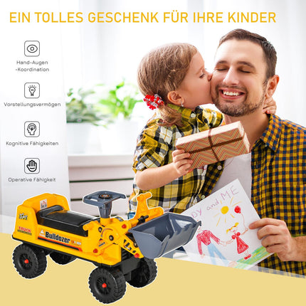 Ride-on car toy for children 2-3 years, PP plastic, yellow