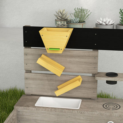 Wooden sandbox for children 3-7 years, bottomless design, 154x80x60 cm